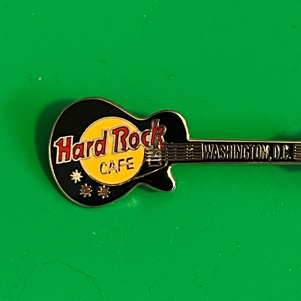 Hard Rock Cafe Guitar Pin from Washington DC Gold and Black